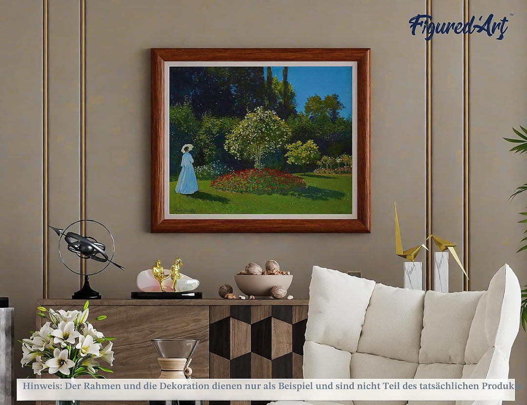 Figured'Art Malen Nach Zahlen Erwachsene Mit Rahmen Frau im Garten - Monet - Paint by Numbers Bastel
