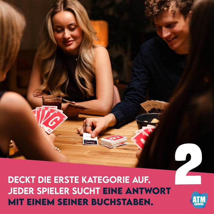 ATM Gaming Quickstop - Das Buchstaben-Duell - Party-Edition - Kartenspiel für Jugendliche und Erwach