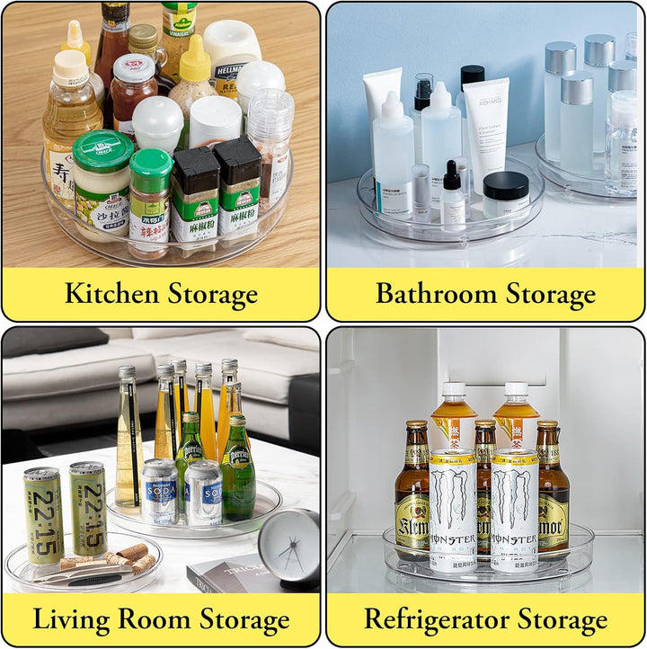 3er-Pack Drehbar Gewürzregal,Schrank Organizer für Kühlschrank,360°Drehbares Gewürzregal,Drehteller