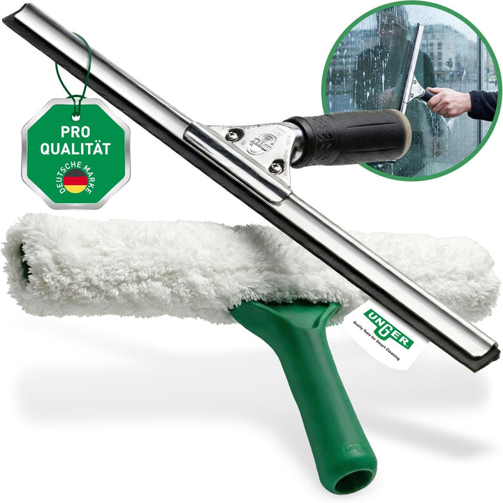 UNGER PRO Fensterreinigungs Starter-Set 2in1 (inkl. Fensterwischer + Einwascher, für professionelle