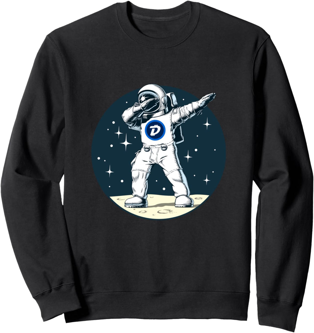 Cryptocurrency Talk DGB - Fun Digibyte Dabbing Sapce Man Sweatshirt