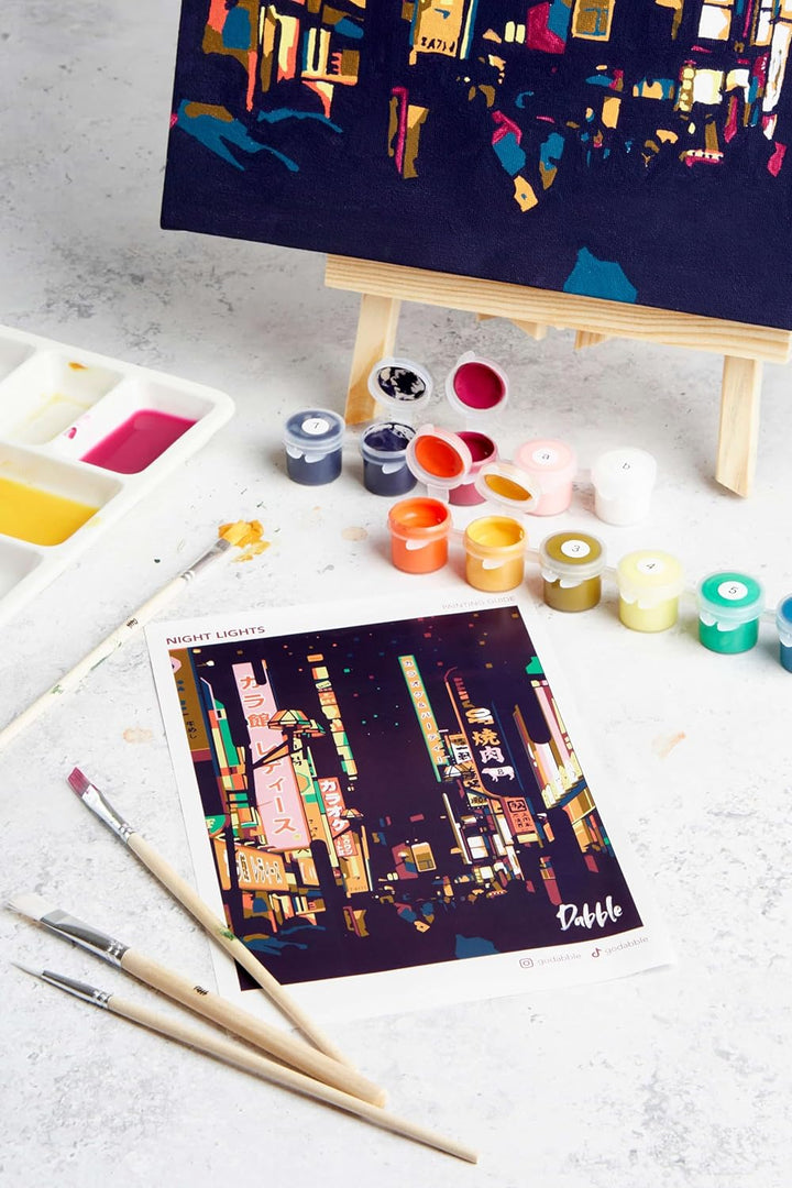 Dabble™ Premium-Set „Malen nach Zahlen“ für Erwachsene und Anfänger. Mit Zubehör: Leinwand, Rahmen,