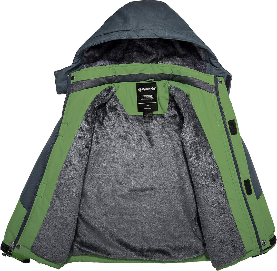 Wantdo Jungen Berg Ski Jacke Warmer Winter Fleece Mäntel Wasserdichter Atmungsaktive Jacke Outdoor K