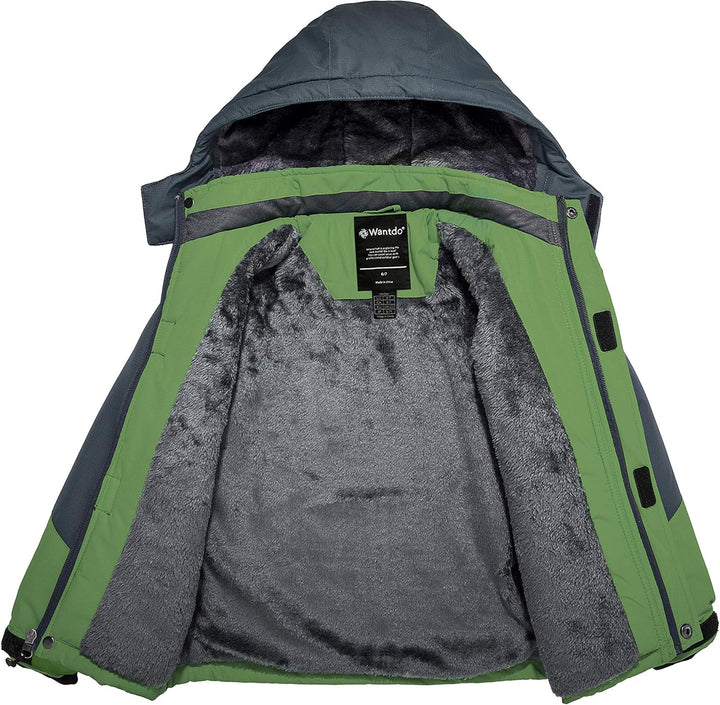 Wantdo Jungen Berg Ski Jacke Warmer Winter Fleece Mäntel Wasserdichter Atmungsaktive Jacke Outdoor K