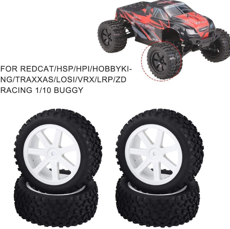 Drfeify 1/10 Crawler Autoreifen, 4 Stück Gummirad Reifen Ersatzteile Playing Accessories für 1/10 Au