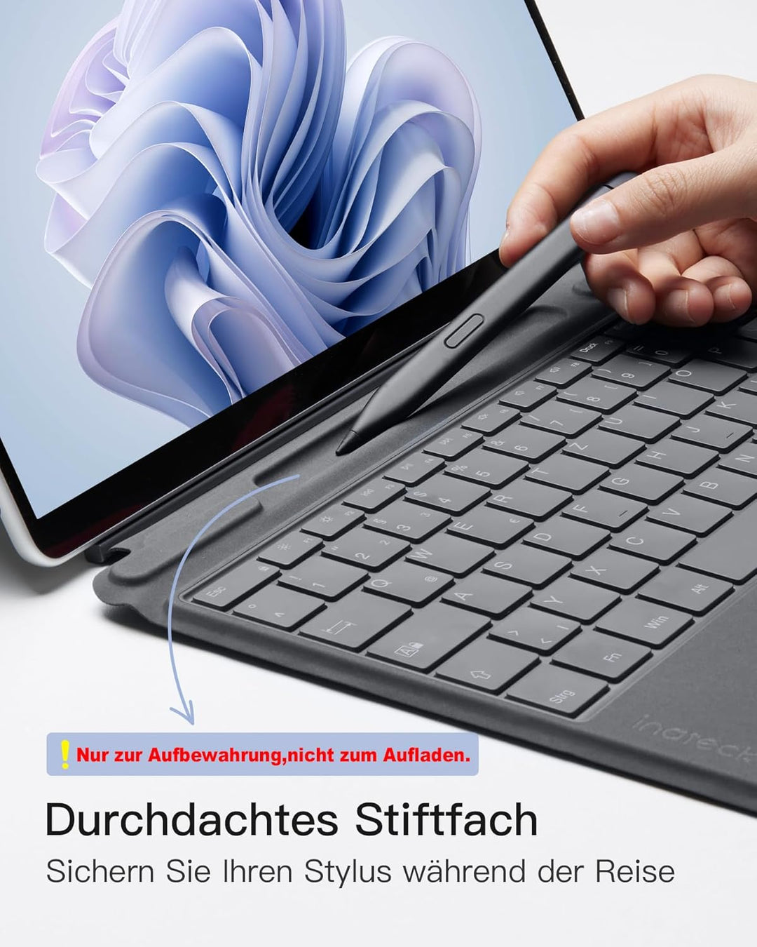 Inateck Surface Pro 9 Tastatur,Kompatibel mit Surface Pro 11/10/9/8/X, mit Touchpad,Surface Tastatur
