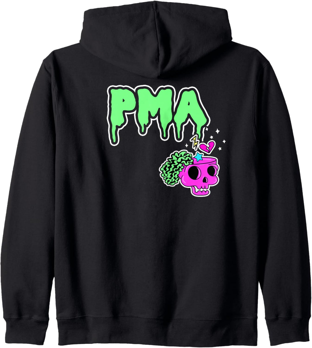 PMA Positive Mental Attitude Schädel Creepy Brains Zombie Kapuzenjacke