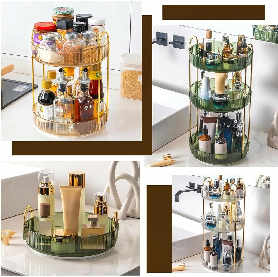 Make Up Organizer 360° Drehbar Schminktisch Organizer Kosmetik Organizer für Kosmetik Skincare Parfü