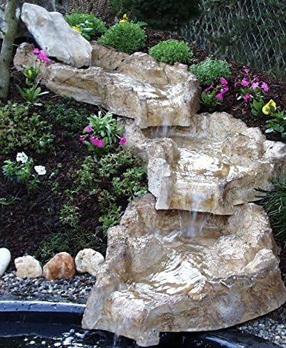 Wasserkaskaden Wasserfallset Fulda 3-teilig Bachlauf Fels, Beige/Braun, a´60 x 41 x 8 cm/ 3-teilig