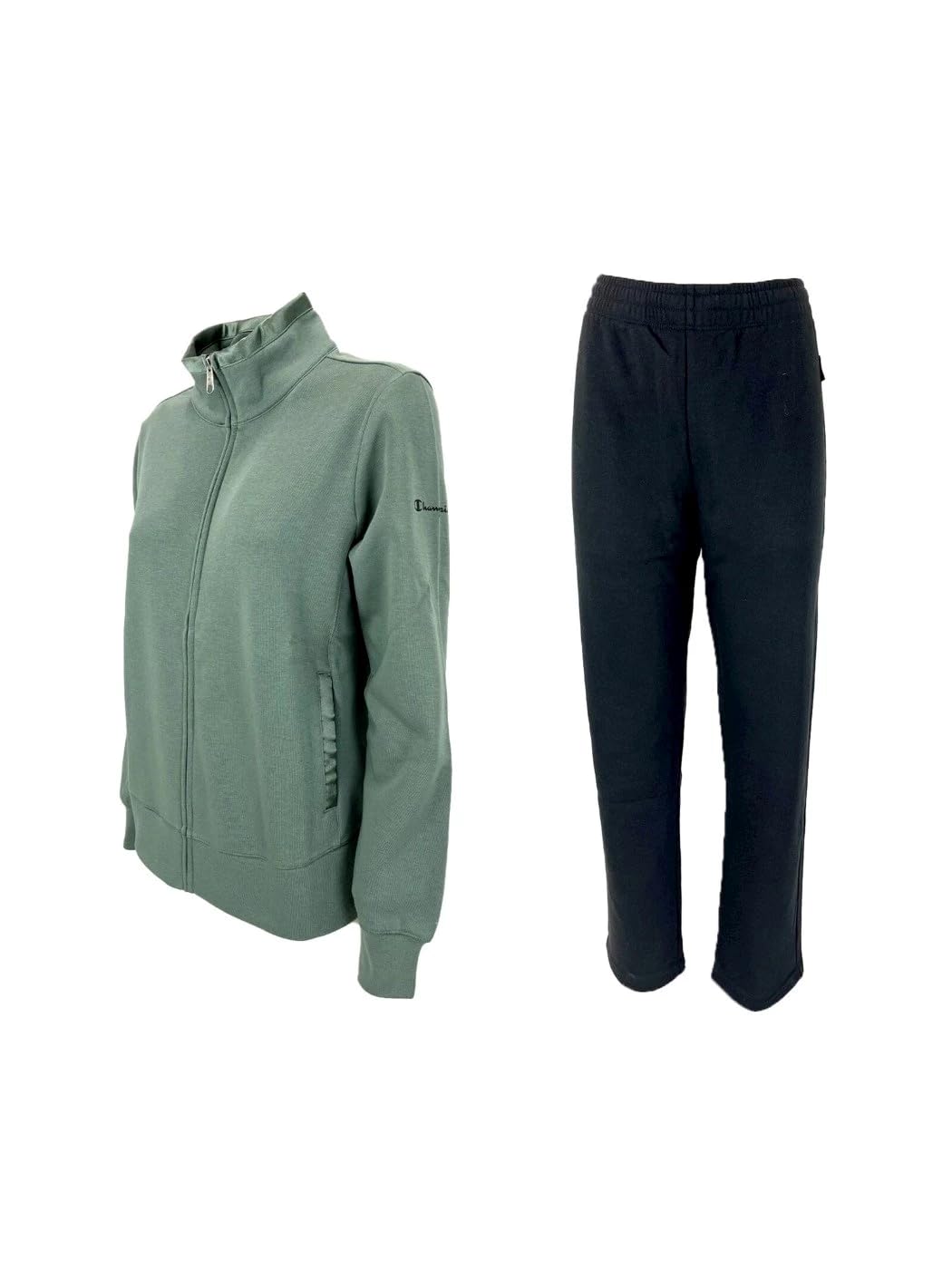 Champion Damen Legacy Sweatsuits Easy W Ultralight Powerblend Fleece High-Neck Sportanzug S Grün BLG