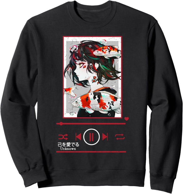 Anime Girl Japanisch Ästhetisch Anime Otaku Musik Spieler Sweatshirt