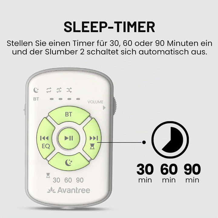 Avantree Slumber 2 – Bluetooth-Kissenlautsprecher mit 4 ultraflachen Lautsprechern, Weisses Rauschen
