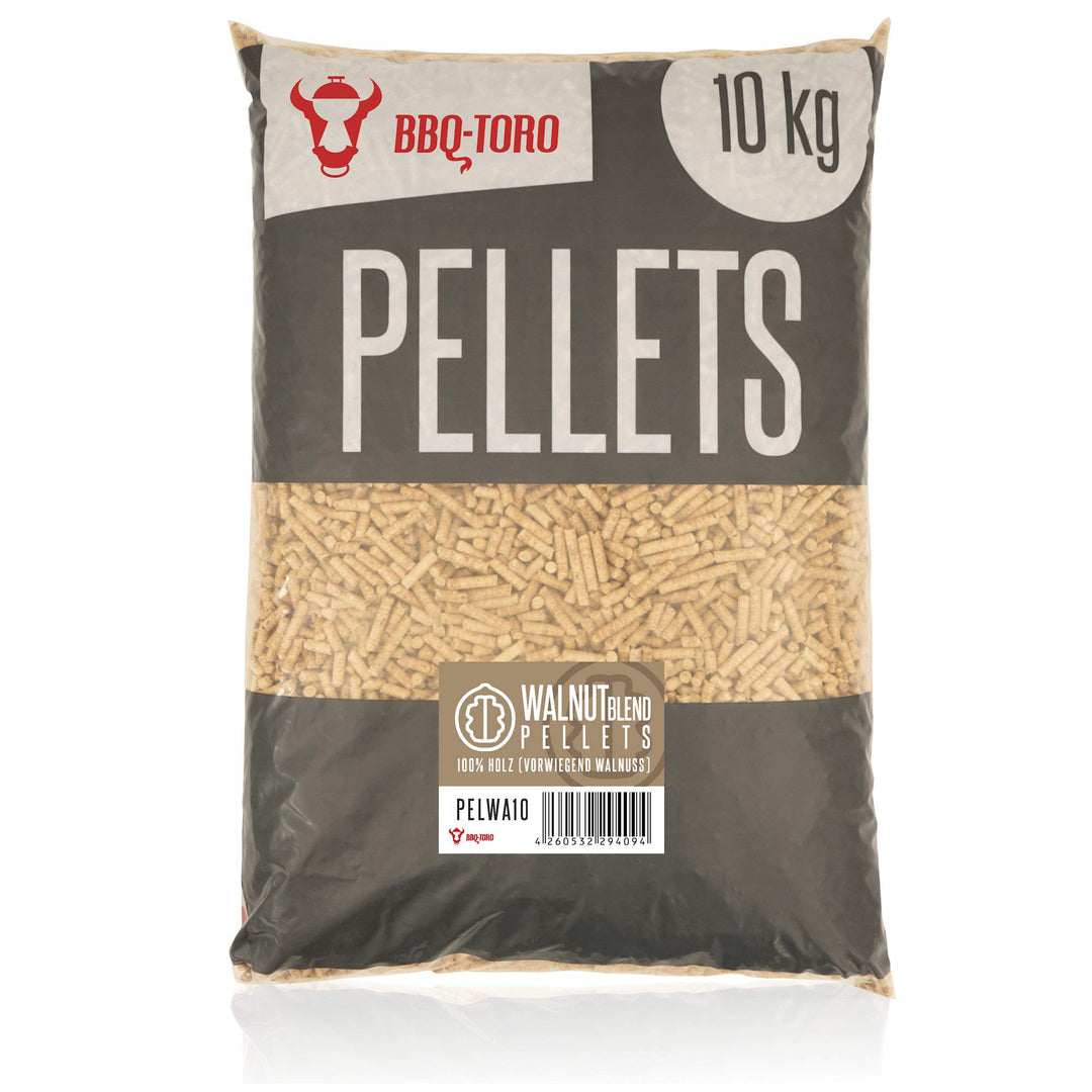 BBQ-Toro Grillpellets Walnuss aus 100% Holz (vorwiegend Walnuss) | 10 kg | Walnusspellets für Grill,
