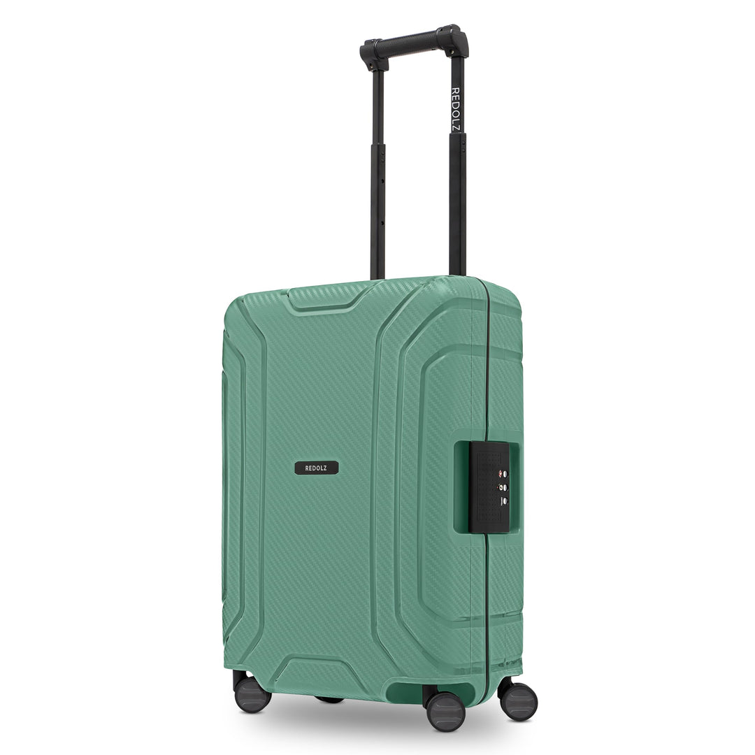 REDOLZ Hartschalen Kabinen-Koffer ohne Reissverschluss | 3-Punkt-Verschluss-System | Kleiner Trolley