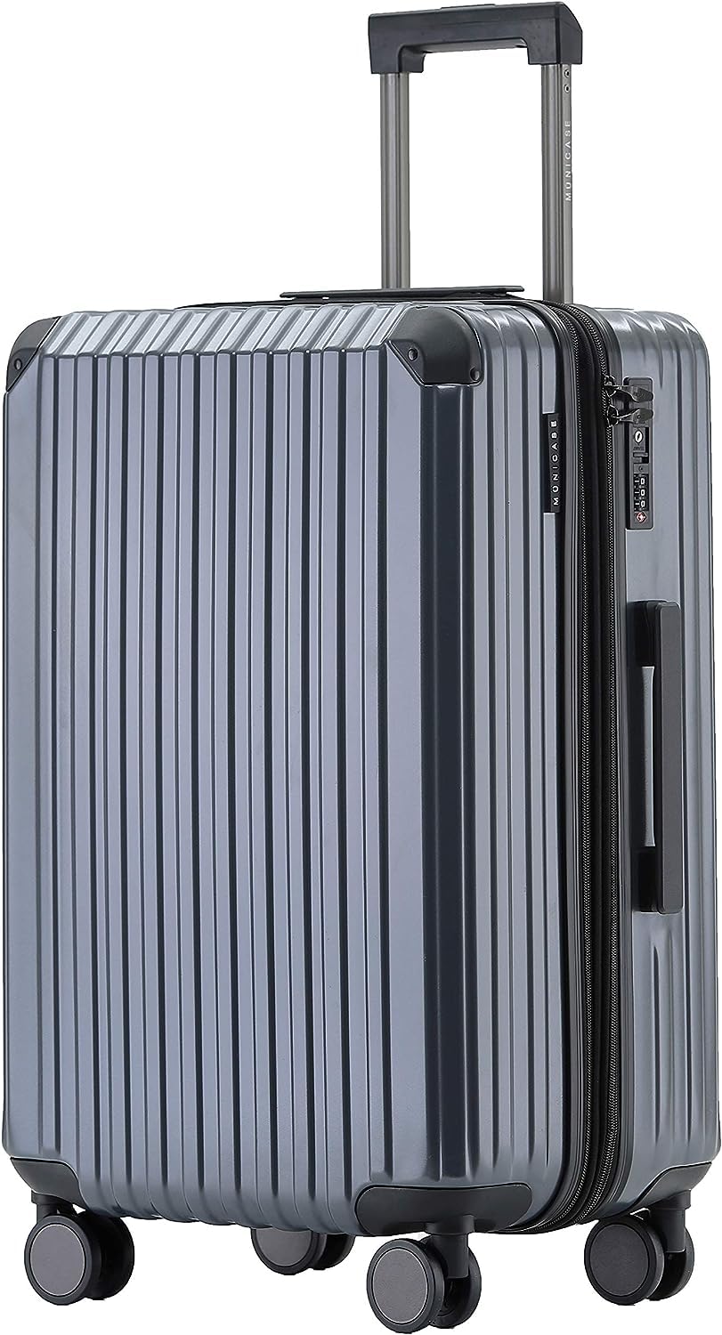 Münicase M816 TSA-Schloss Koffer Reisekoffer Trolley Kofferset Hardschale Boardcase (Grey, Grosser K