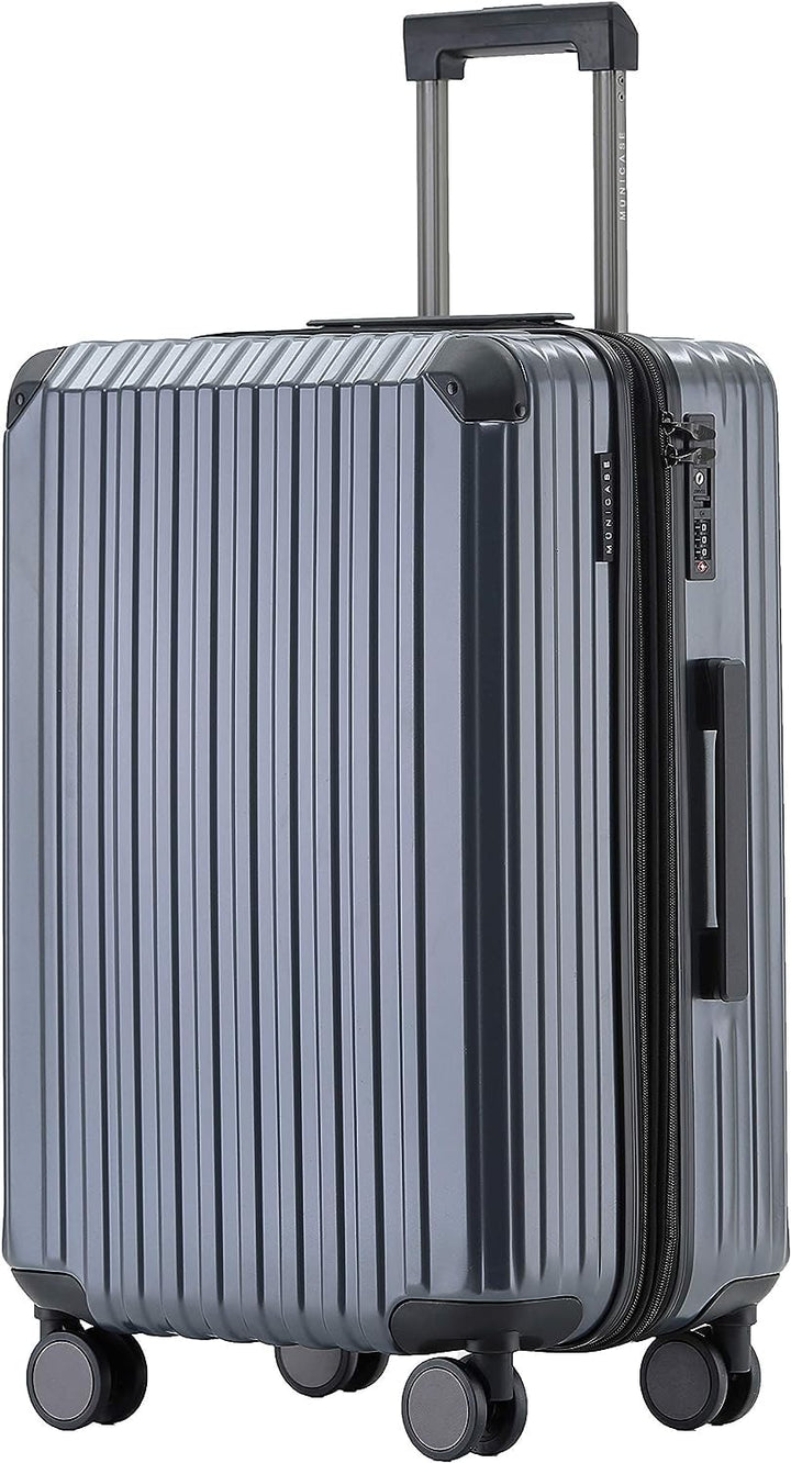Münicase M816 TSA-Schloss Koffer Reisekoffer Trolley Kofferset Hardschale Boardcase (Grey, Grosser K