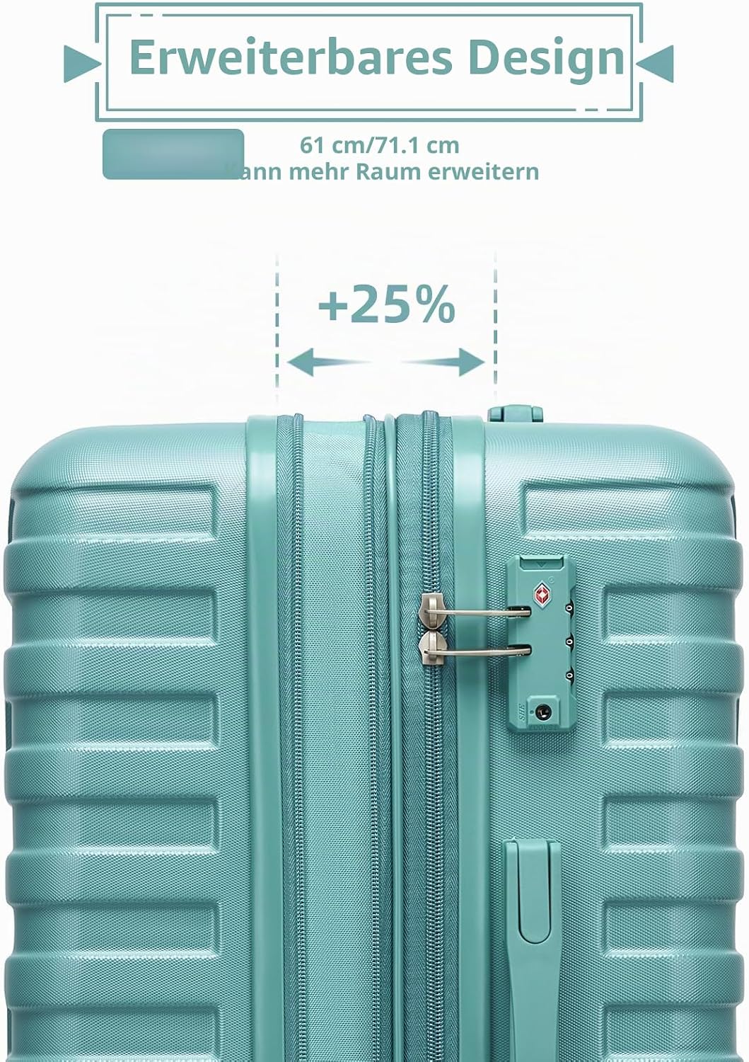 LARVENDER Kofferset 6 Teilig Hartschale Leicht ABS Erweiterbar Reisekoffer Haltbar Handgepäck Sets 4