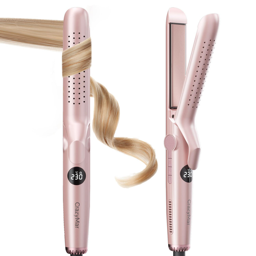 CrazyMar Glätteisen,2 In 1 Glätteisen Locken und Glätten,Ionen Air Glätteisen,9 Temperaturstufen(110