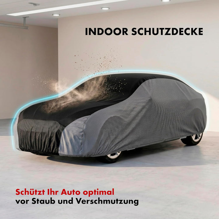 WALSER CarComfort Autoplane Indoor Eco Kombi M, Auto-Abdeckplane atmungsaktiv, lackschonende Autoabd