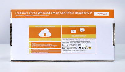 FREENOVE Three-Wheeled Smart Car Kit for Raspberry Pi 5 4 B 3 B+ B A+, Robot Project, App Control, L