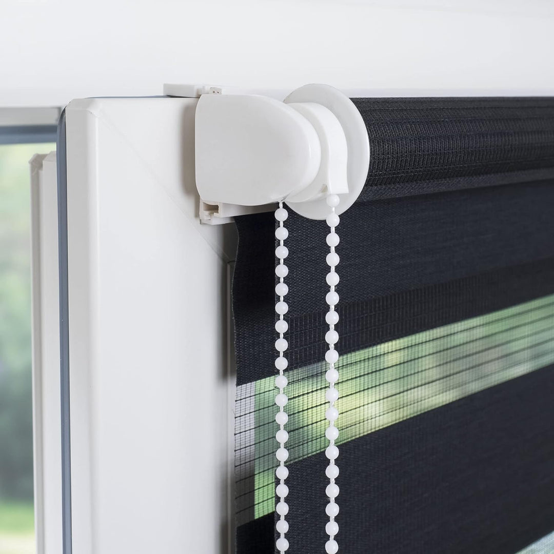Liedeco® Duo Rollo Klemmfix - 80 x 200 cm anthrazit/transparent lichtdurchlässig Blickdicht und stuf