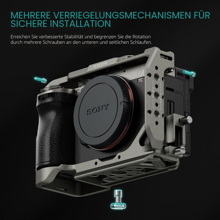 Tilta a7C II / a7C R Käfig, halber Kamerakäfig, kompatibel mit Sony a7C II/a7C R mit HDMI-Kabelklemm