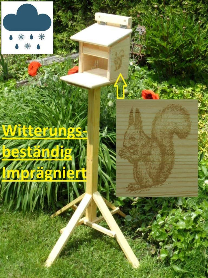 XXXL Echhörnchen Kobel/Futterhaus hochwertigem Vollholz, niederbayerisches Qualitätsprodukt vom Schr