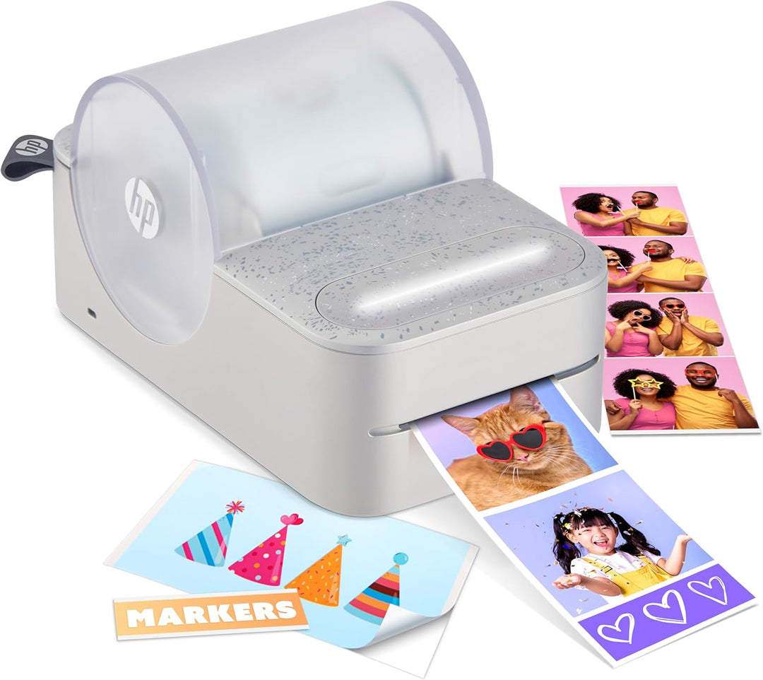 HP Sprocket Panorama Instant- Tragbarer Farbetiketten- und Fotodrucker (Grau). Personalisieren Sie D