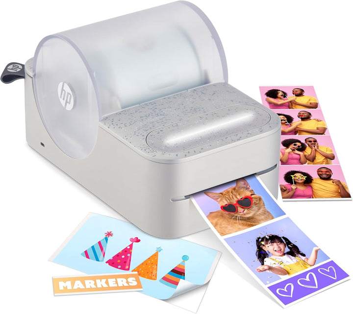 HP Sprocket Panorama Instant- Tragbarer Farbetiketten- und Fotodrucker (Grau). Personalisieren Sie D