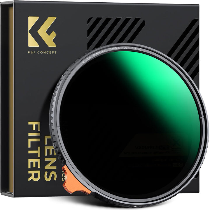 K&F CONCEPT Ultra-niedrige Reflexion ND Filter 82mm Variabler ND2-400 Graufilter (1-9 Blendenstufen)