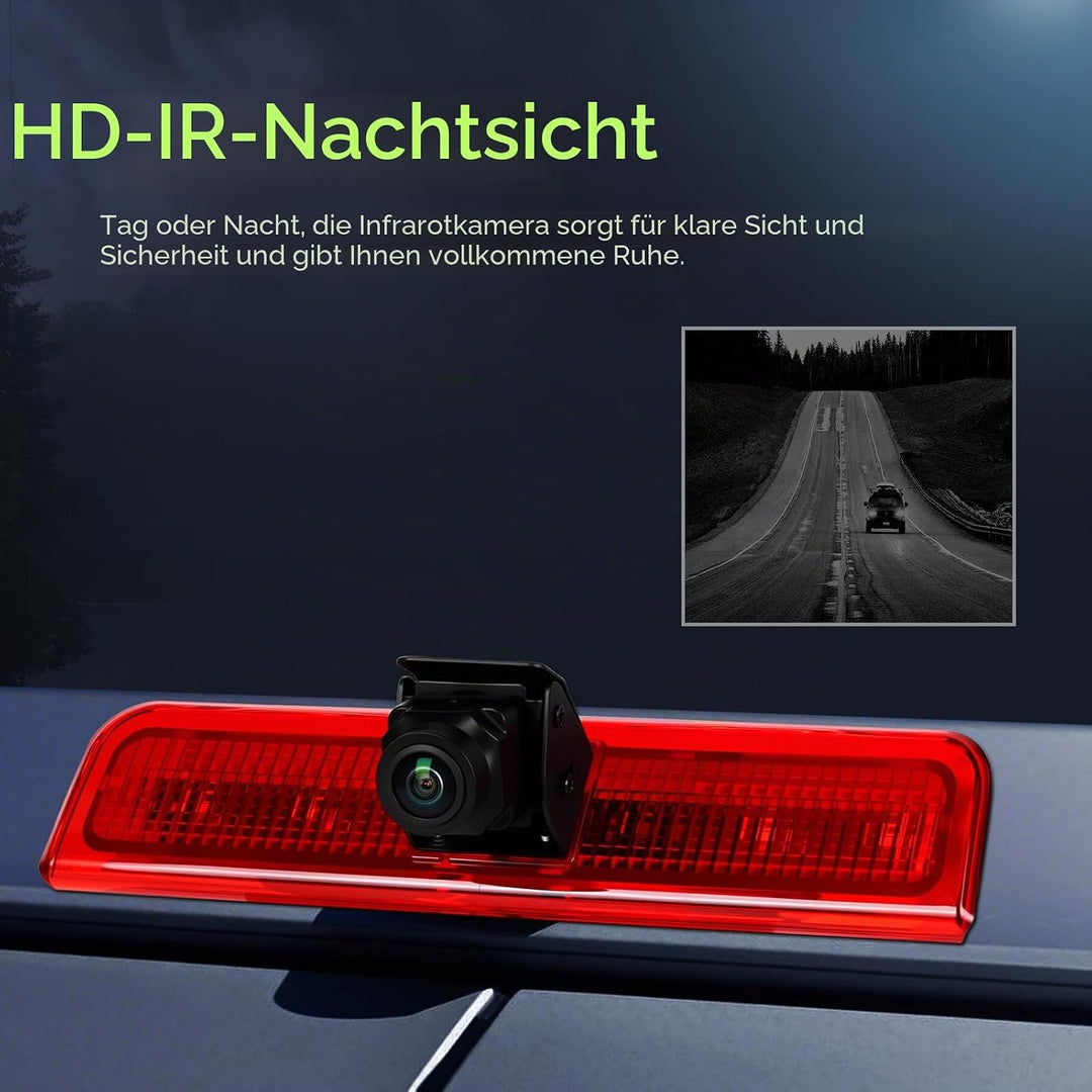 CAMECHO Bremsleuchte Rückfahrkamera HD Nachtsicht IP67 Wasserdichter Kamera für VW Caddy 2003-2015 B