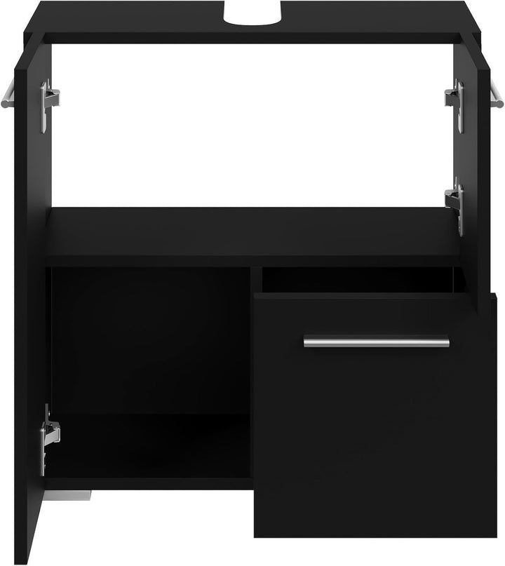 Badezimmer Badmöbel Mars - Schwarz - Unterschrank Badmöbelset Badschrank Schrank Waschbeckenuntersch