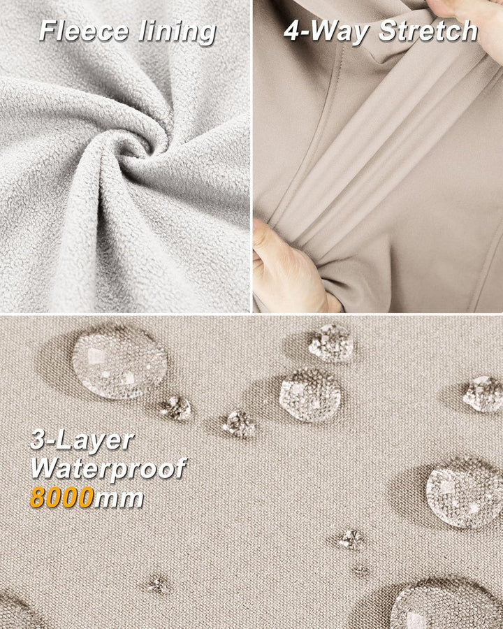 33,000ft Damen Softshell Westen mit Abnehmbare Kapuze Fleece Gefütterte Ärmellose Jacke Wasserdichte