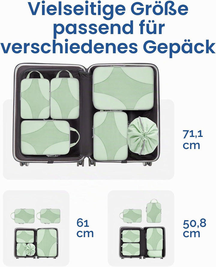 BAGSMART Packing Cubes Compression 6 Stück, Rucksack Koffer Organizer Packtaschen, Reise Kompression