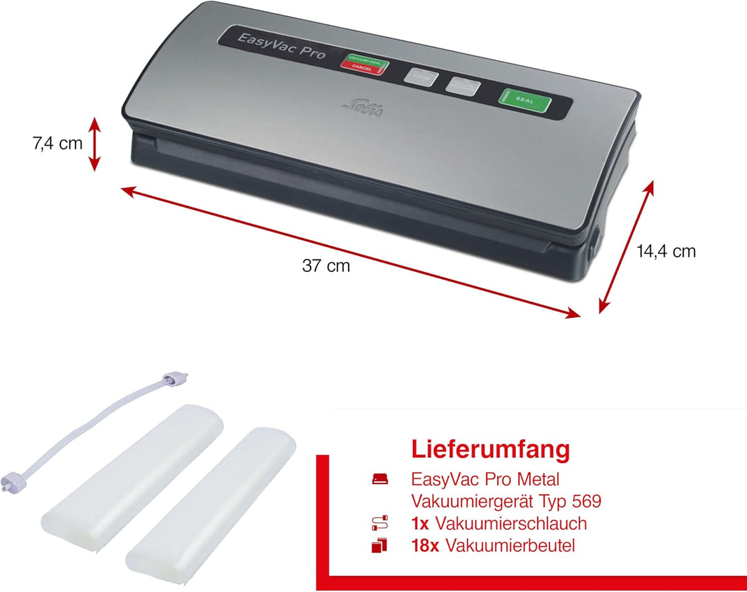 Solis Vac Pro 569 Vakuumiergerät - Folienschweissgerät für Lebensmittel - Vakumierergerät für trocke