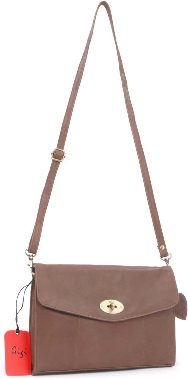 Gigi - Damen Leder Umhängetasche Klein - Crossbody Bag - Abendtasche - Clutch mit Abnehmbarer Verste