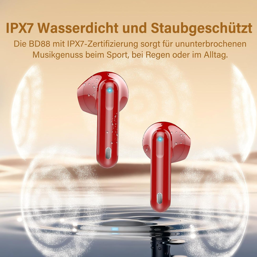 Bluetooth Kopfhörer, Kopfhörer Kabellos Bluetooth 5.4, Hi-Fi Sound in-Ear-Kopfhörer mit ENC Noise Ca