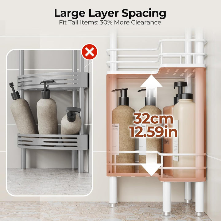 Orimade 3 Stück Duschregal Stehend Rostfrei,Ecke Duschablage Freistehende, Duschablage ohne Bohren f