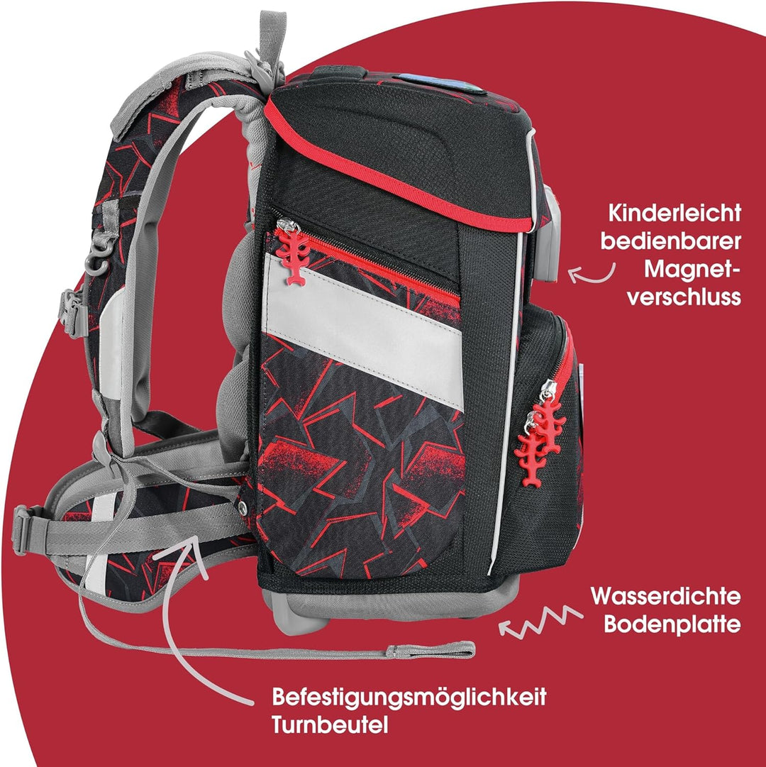 Step by Step Schulranzen-Set Space, Ninja Yuma, 5-teilig, schwarz-rot, Ninja-Design, ergonomischer T