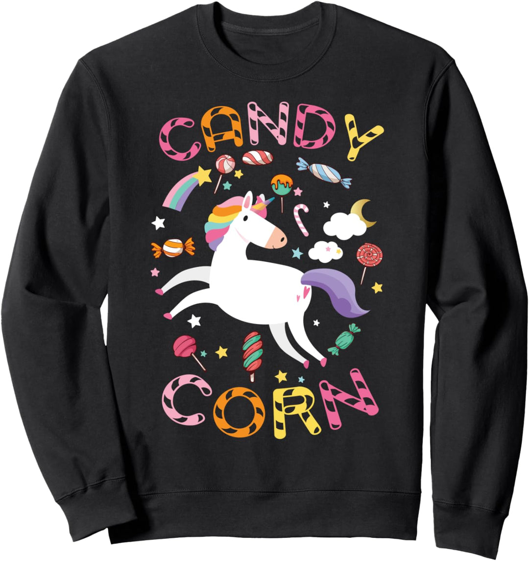 Candy Corn Unicorn Treats Lutscher Essen Süsse Mädchen Kinder Sweatshirt