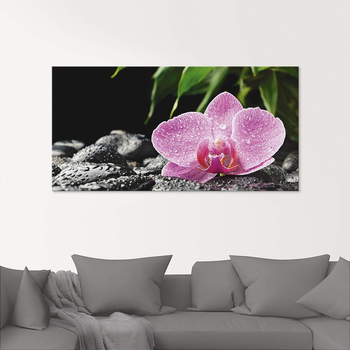 ARTland Glasbilder Wandbild Glas Bild einteilig 50x50 cm Quadratisch Natur Asien Botanik Blumen Orch