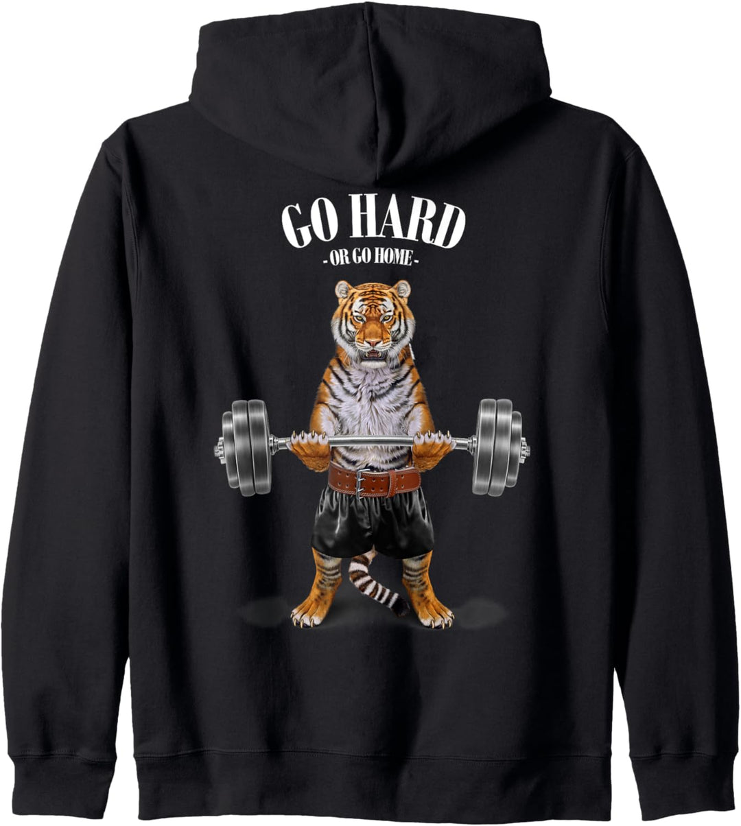 Tiger, der Gewichte im Fitnessstudio hebt Kapuzenjacke