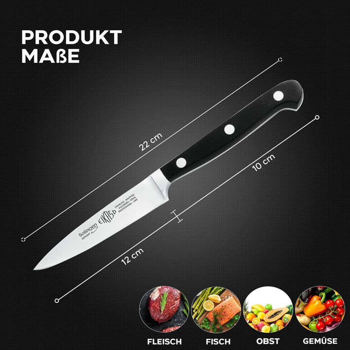 EIKASO Solingen Küchenmesser Mittelspitz 12cm scharfe Klinge aus Molybdänstahl 1.4116 Profi Küchenme