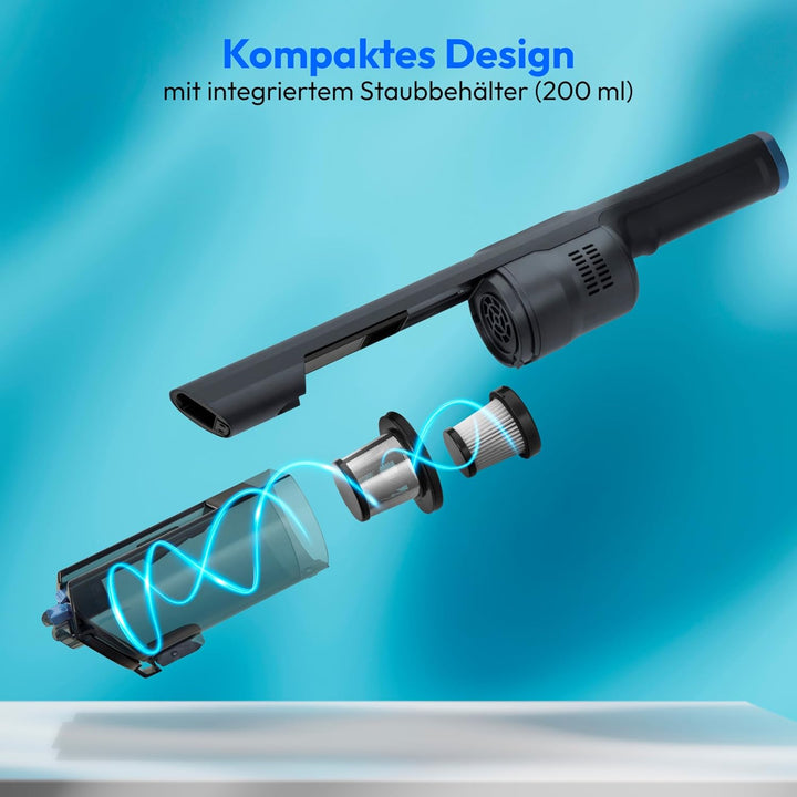 MEDION Handstaubsauger (Akku, kabellos, BLDC-Motor, Mini Staubsauger für Auto, HEPA-13 Filter, Filte