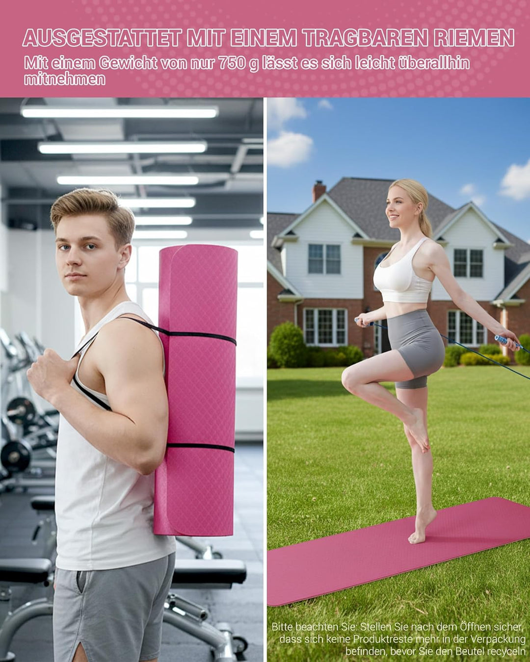 Good Nite Gymnastikmatte Yogamatte Fitnessmatte Rutschfest Trainingsmatte Sport Turn Matten Pilates