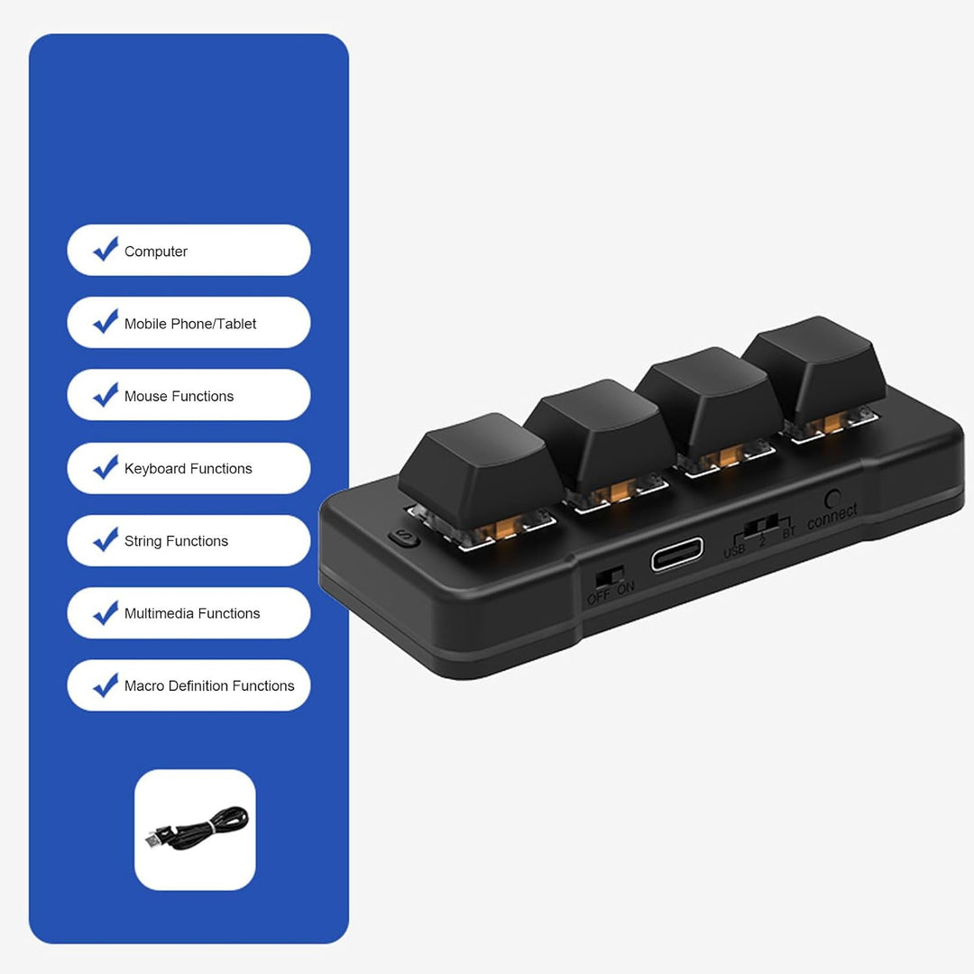 Bluetooth-verkabelte USB-Makro-Gaming-Tastatur mit RGB-Hintergrundbeleuchtung, Mechanische Tastatur