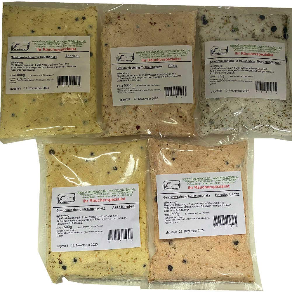 Gewürzmischung für Räucherlake 5 Sorten Probierpaket Set 1