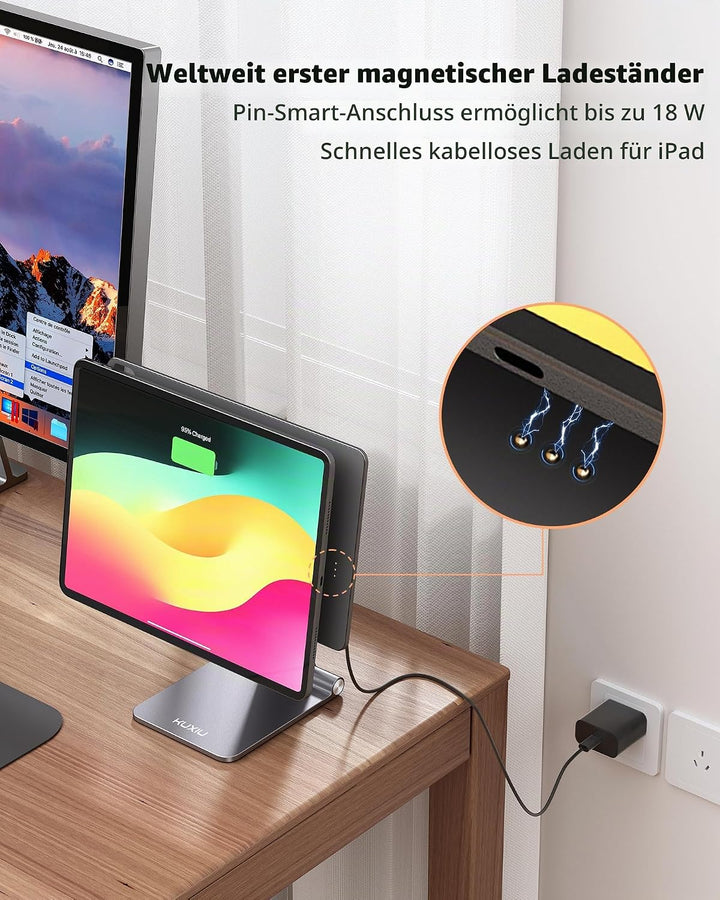 KU XU X33 PRO MAX Magnetische Ladestation und Ständer für Tablets iPad Pro M4 2024-11-Zoll, Nur für