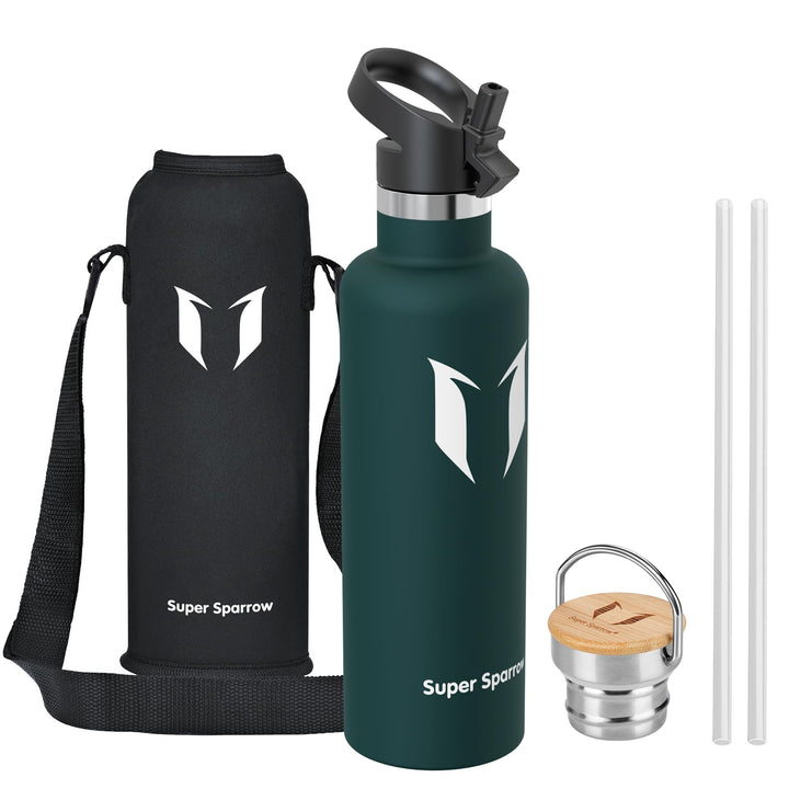 Super Sparrow Trinkflasche Edelstahl - 500ml/750ml/1L - Auslaufsicher Thermoskanne, BPA-Frei Wasserf