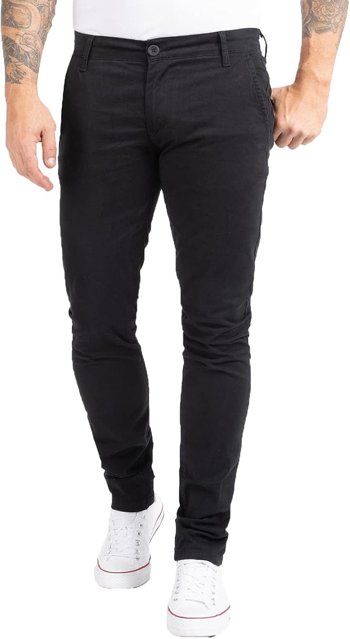 Indumentum Chino Hose Basic Slim Fit IS-305 30W / 30L Schwarz, 30W / 30L Schwarz